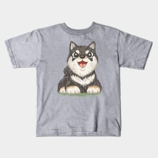 Black-Shiba dog Kids T-Shirt